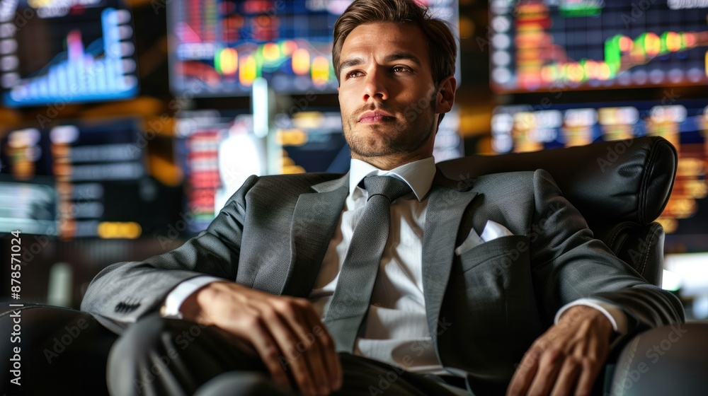 rich man in suit sitting, background rich man in suit sitting, background