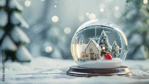 christmas ball with snow