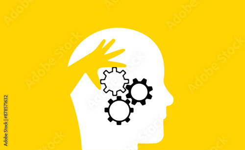 Mental health brain manipulation rewire mindset illustration