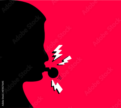Whistleblower silhouette man whistle illustration 