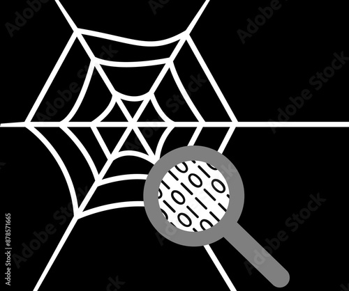 Invisible deep web resembles like spider web illustration
