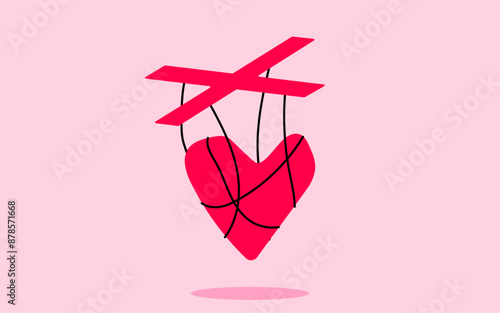 Emotional manipulation heart string illustration