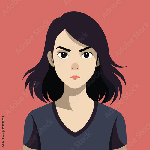 Woman cartoon character expression showing vector illustration