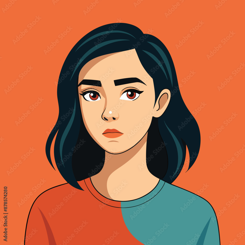 Woman cartoon character expression showing vector illustration Woman cartoon character expression showing vector illustration