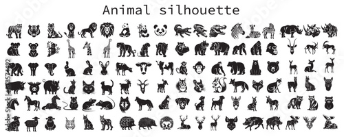 Animals silhouettes collection. Animal logo set. Isolated on White background.	