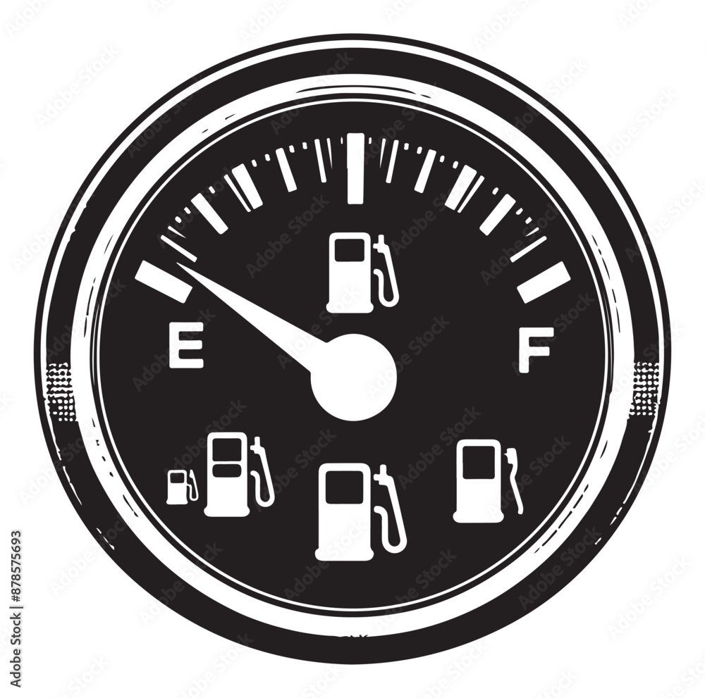 vector Fuel gauge indicator silhouette illustration vector Fuel gauge indicator silhouette illustration