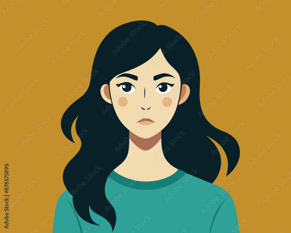 Woman cartoon character expression showing vector illustration Woman cartoon character expression showing vector illustration