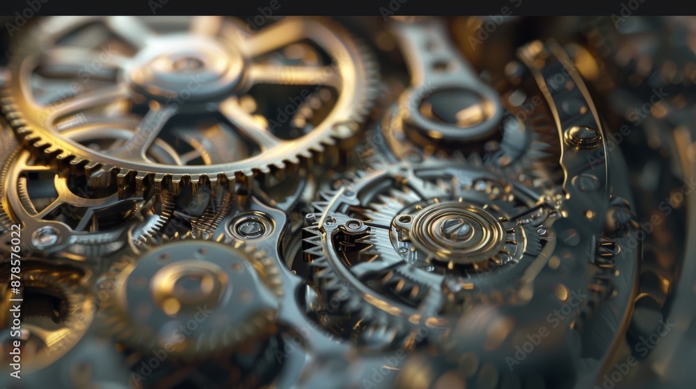 Precision Mechanics in Clockwork Close-Up: Golden and Silver Gears for Timekeeping Design Precision Mechanics in Clockwork Close-Up: Golden and Silver Gears for Timekeeping Design