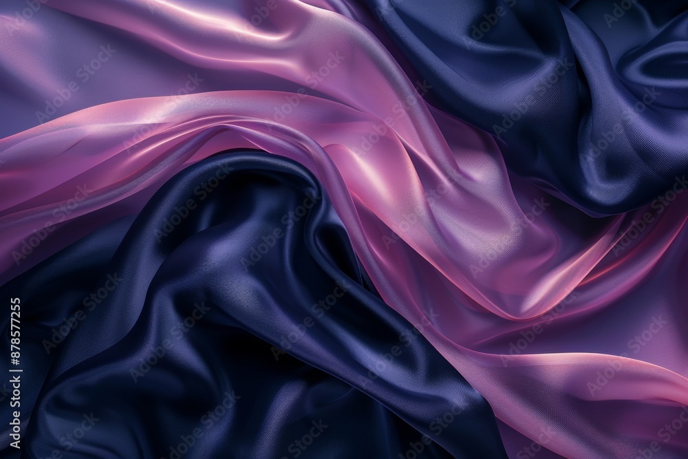 Obraz premium Beautiful purple pink silk satin background. Soft folds on shiny fabric. Luxury background with copy space for design. Web banner. Valentine's day, birthday. postcard, banner, Design