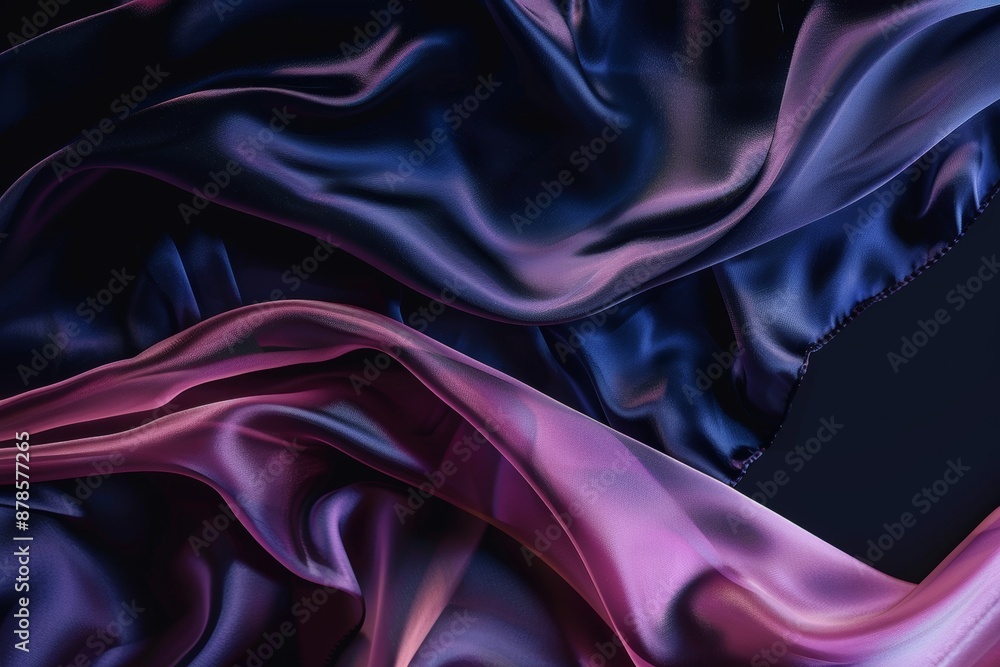 Obraz premium Beautiful purple pink silk satin background. Soft folds on shiny fabric. Luxury background with copy space for design. Web banner. Valentine's day, birthday. postcard, banner, Design