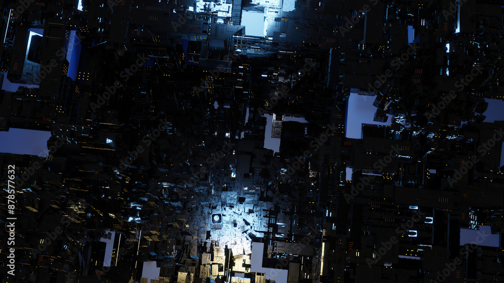 Fototapeta premium Futuristic complex structure, high-tech industrial design