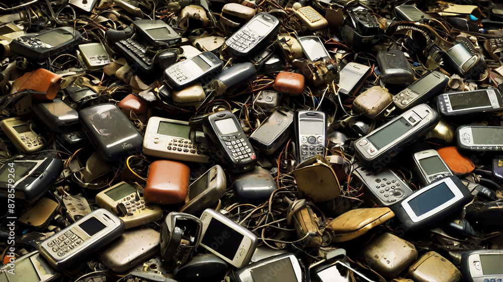 The pile of smartphones is becoming junk and piling up The pile of smartphones is becoming junk and piling up