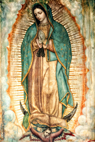 Image reinterpretation Our Lady of Guadalupe mantle (tilma) Juan Diego