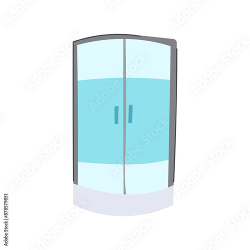 glass shower cabin cartoon. bath modern, box hotel, et clean glass shower cabin sign. isolated symbol vector illustration