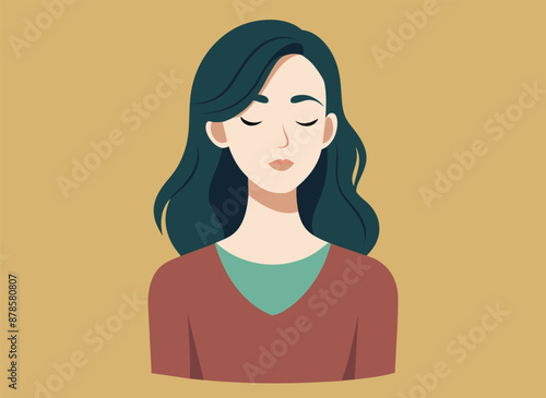 Woman cartoon character expression showing vector illustration