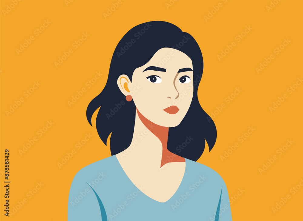 Woman cartoon character expression showing vector illustration Woman cartoon character expression showing vector illustration