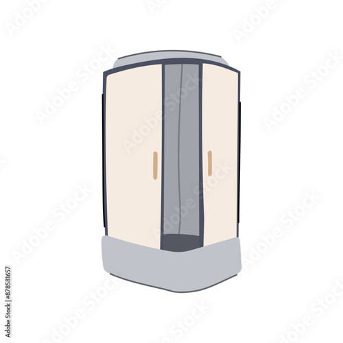box shower cabin cartoon. hotel et, clean room, water interior box shower cabin sign. isolated symbol vector illustration