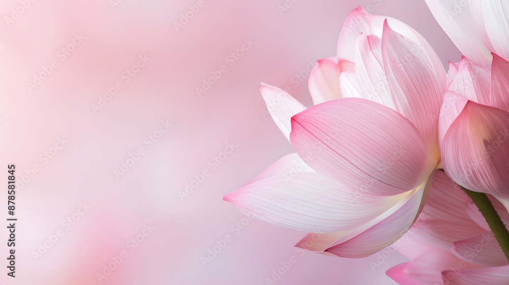Close up of Pink lotus flower on a blurred pink background, blooming in spring, beauty and nature, Selective focus and copy space. Close up of Pink lotus flower on a blurred pink background, blooming in spring, beauty and nature, Selective focus and copy space.