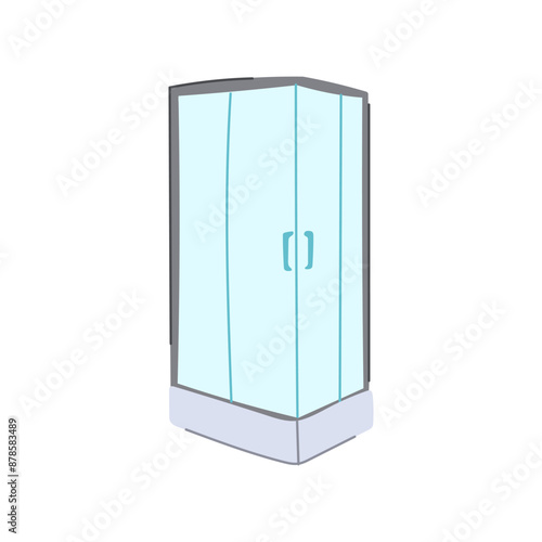 clean shower cabin cartoon. room water, interior cubicle, wet head clean shower cabin sign. isolated symbol vector illustration