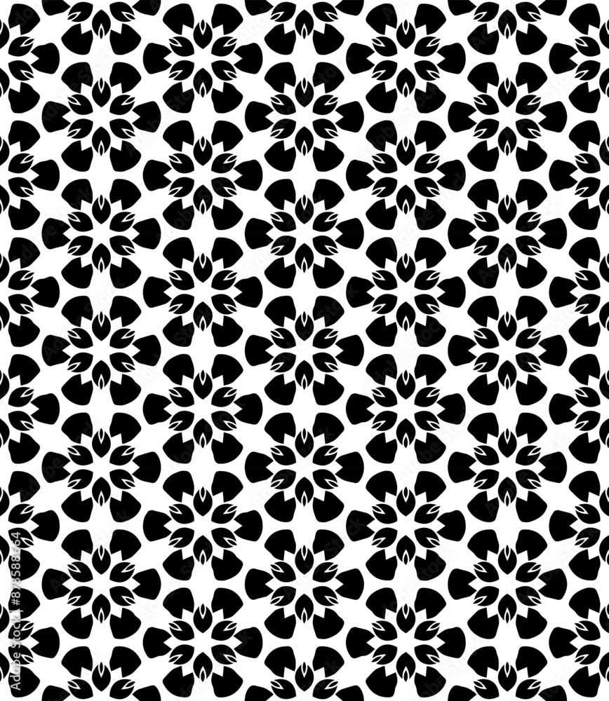 Black and white seamless abstract pattern. Background and backdrop. Grayscale ornamental design. Black and white seamless abstract pattern. Background and backdrop. Grayscale ornamental design.