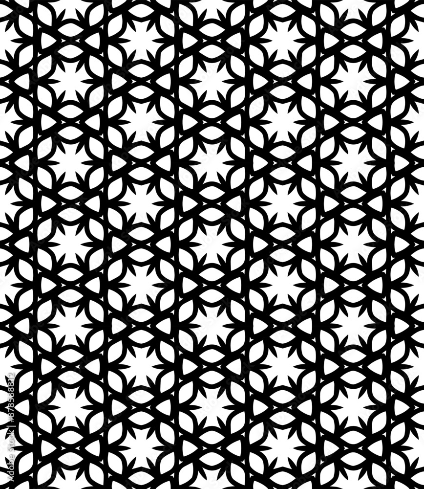 Black and white seamless abstract pattern. Background and backdrop. Grayscale ornamental design. Black and white seamless abstract pattern. Background and backdrop. Grayscale ornamental design.