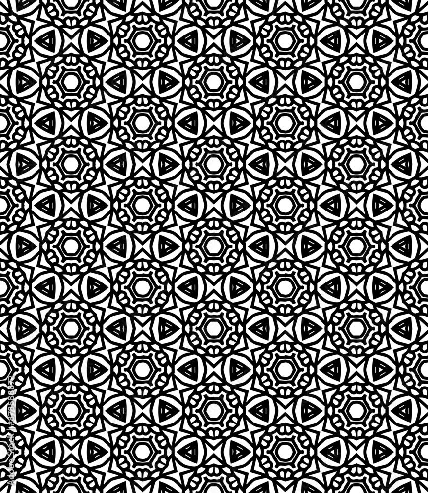 Black and white seamless abstract pattern. Background and backdrop. Grayscale ornamental design. Black and white seamless abstract pattern. Background and backdrop. Grayscale ornamental design.