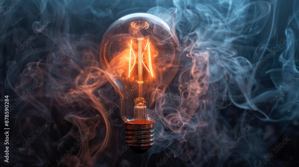 Burning Lightbulb in Smoke Burning Lightbulb in Smoke