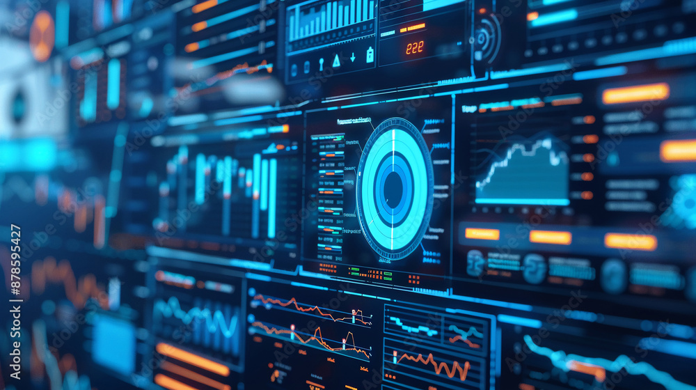 A detailed dashboard of AI security monitoring tools. technology AI A detailed dashboard of AI security monitoring tools. technology AI
