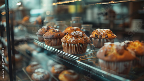 Bakery Charm: Muffins in a Shabby Chic Display Case