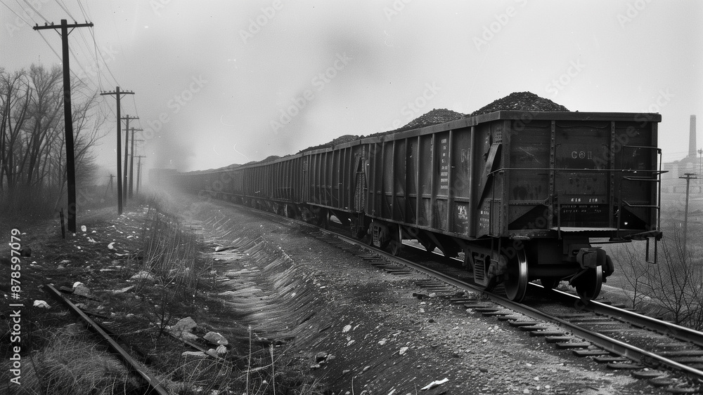 Obraz premium Retro Railways: 1960s Coal Train Image