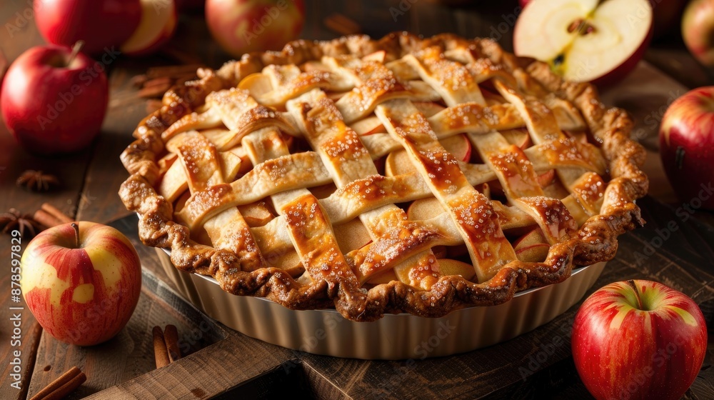 Scrumptious Apple Pie featuring Fresh Red Apples Scrumptious Apple Pie featuring Fresh Red Apples