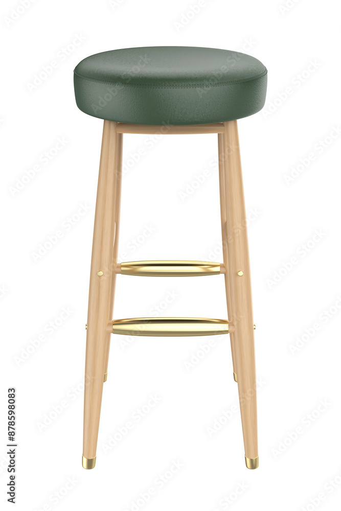 Front view of a wooden bar stool on a transparent background Front view of a wooden bar stool on a transparent background