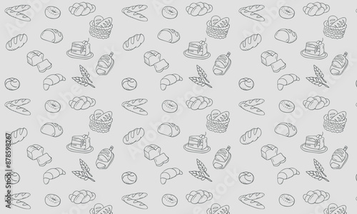 Seamless vector bakery & pastry pattern
