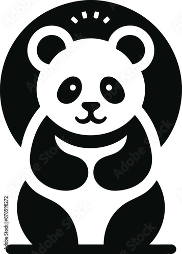 Vector illustration of panda isolated on white background. photo