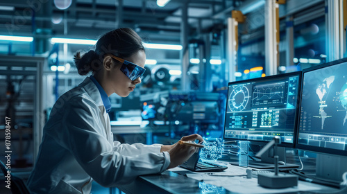 The engineer is analyzing the efficiency of the powertrain assembly.