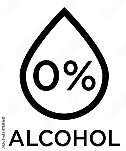 Alcohol-Free Icon with Transparent Background: Symbol of Non-Alcoholic Beverages