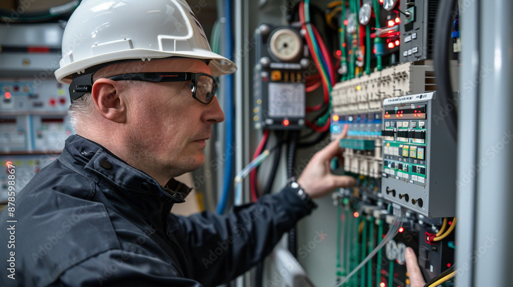 The engineer is ensuring the reliability of electronic control units (ECUs). The engineer is ensuring the reliability of electronic control units (ECUs).