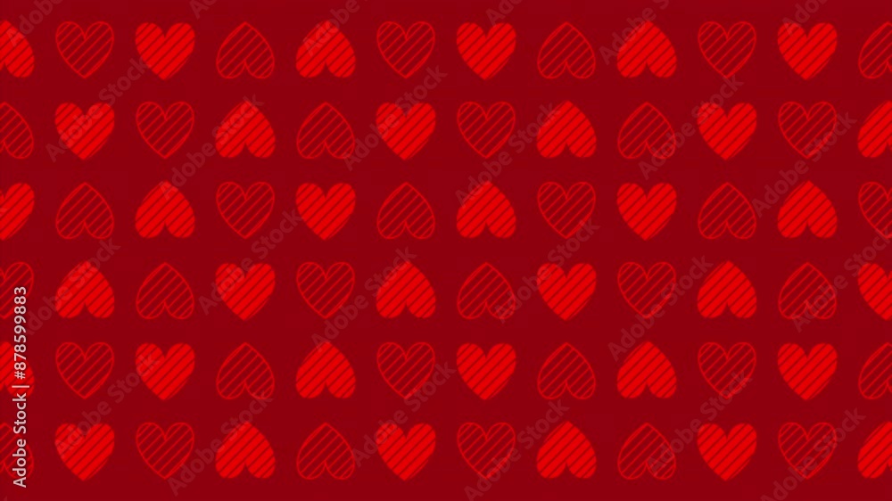 4K Heart Patterns in a Seamless Motion Loop. Dynamic and Colorful Heart Background for Captivating Visuals. Valentines day and Wedding anniversary Background 4K Heart Patterns in a Seamless Motion Loop. Dynamic and Colorful Heart Background for Captivating Visuals. Valentines day and Wedding anniversary Background