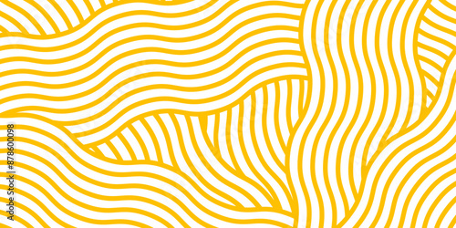Spaghetti pattern on white. Vector illustration of noodle background. Template for banner or menu of Asian food