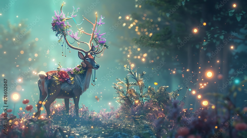 Enchanted Deer in a Magical Forest