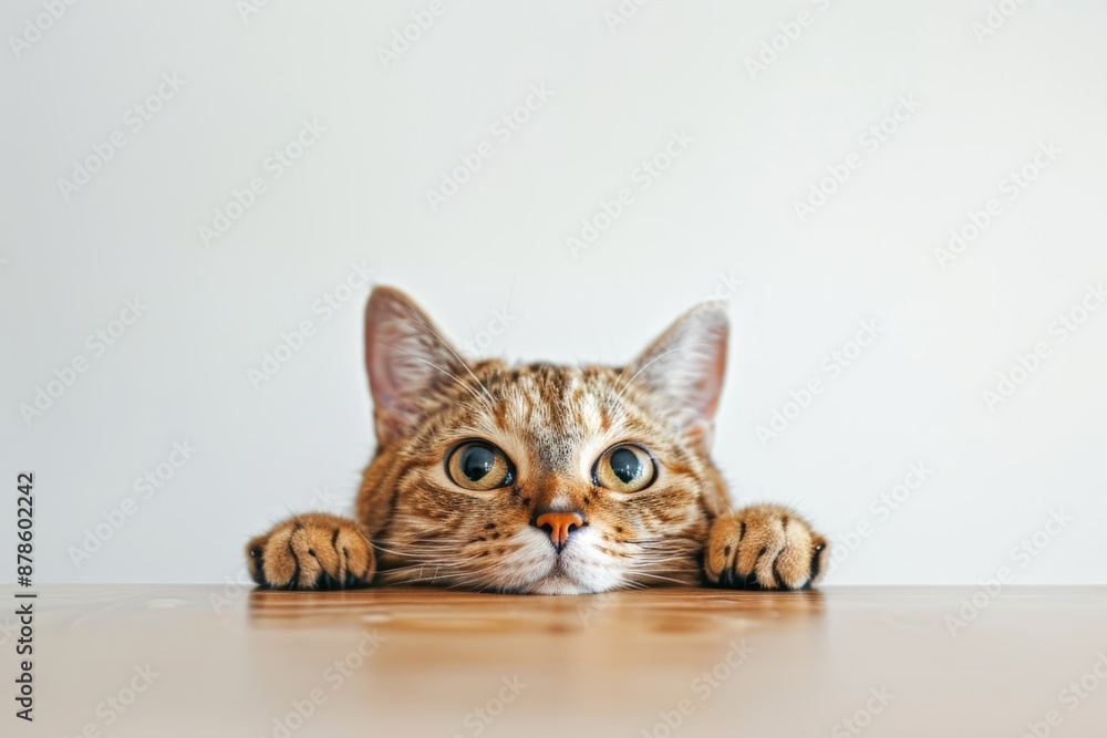 A brown kitty that peeks cutely. A brown kitty that peeks cutely.