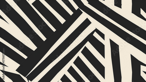 Abstract Geometric Pattern with Bold Black and White Angles