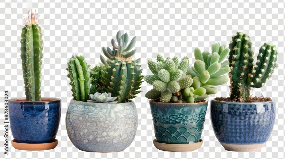 small indoor plants , various cactus and succulent plants in pot. isolated on white or transparent PNG small indoor plants , various cactus and succulent plants in pot. isolated on white or transparent PNG