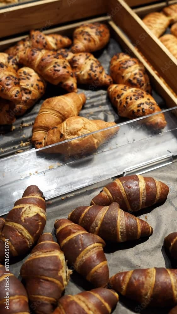 croissants baked goods in a store vertical video croissants baked goods in a store vertical video