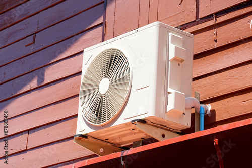 Canvastavla home air conditioner coil or condenser with motor installed outside the building perform cooling function