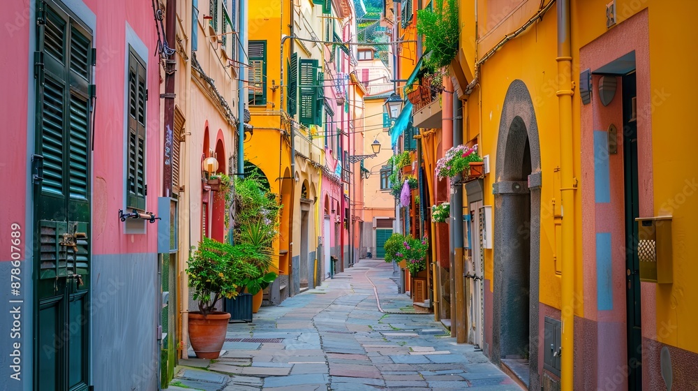 Colorful Alleyway in an Italian Town Colorful Alleyway in an Italian Town