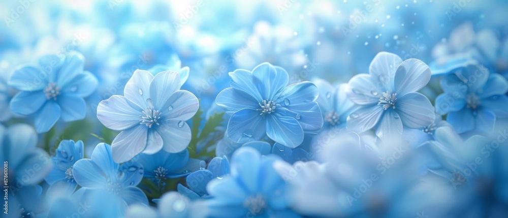 Fototapeta premium spring blue flower background close illustration bloom floral, petal natural, colorful beauty spring blue flower background
