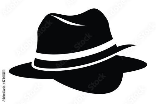 Detective hat silhouette vector illustration J.eps