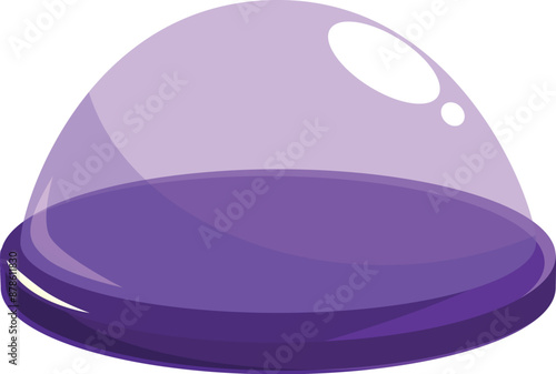 Cartoon style purple force field dome protecting from attack