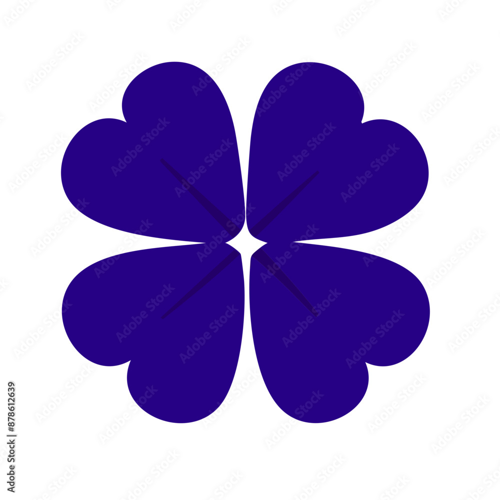 Trevo da sorte de 4 folhas azul